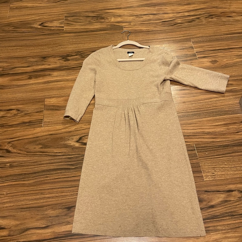 Size small, tan sweater dress. Jcrew